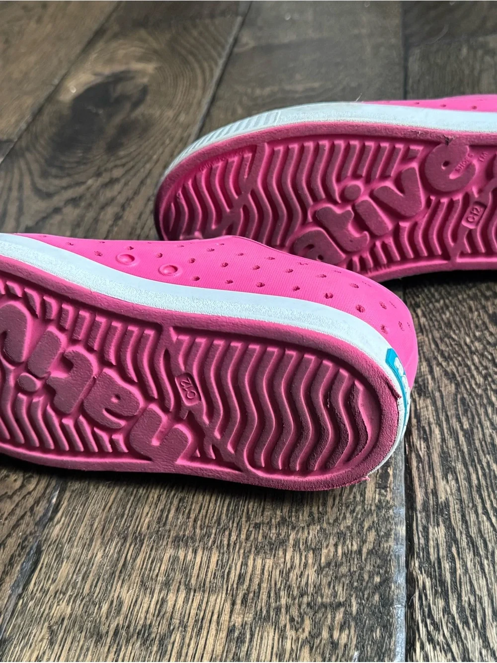 Native Kids Slip-On Water Shoes in Bright Pink with White Toe